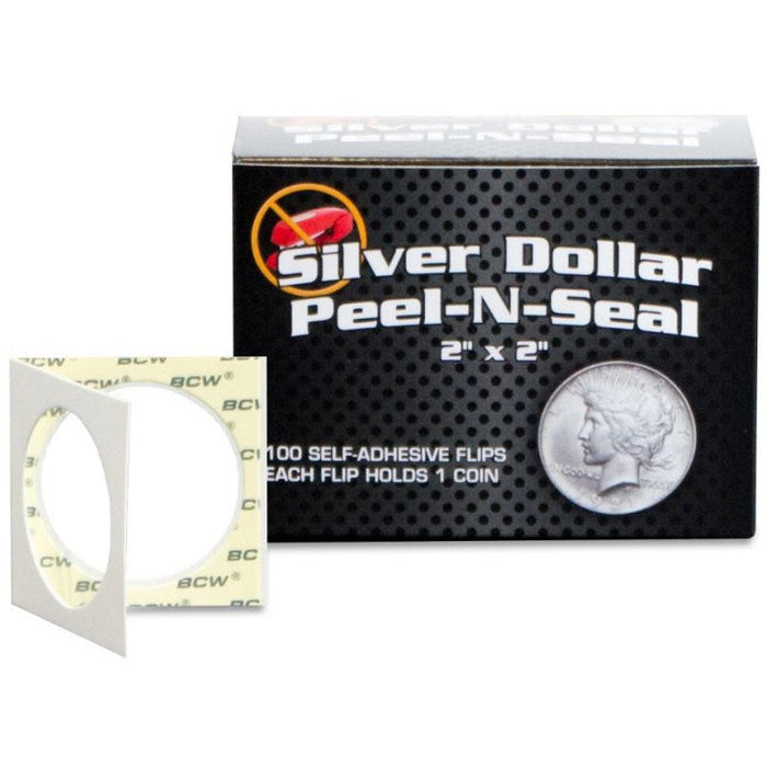 BCW Peel n Seal Paper Flips Adhesive Dollar (2" x 2") (100 Flips Per Box)   