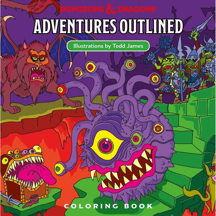 D&D Dungeons & Dragons Adventures Outlined Coloring Book   