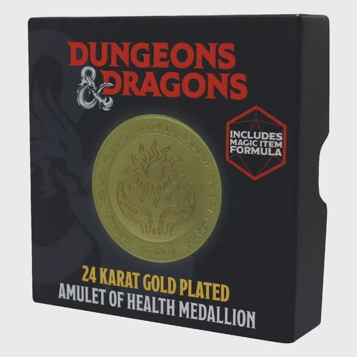 Dungeons & Dragons 24k Gold Plated Amulet of Health Medallion   